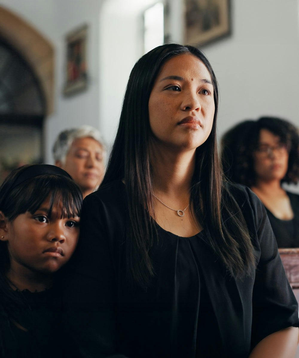 grieving family