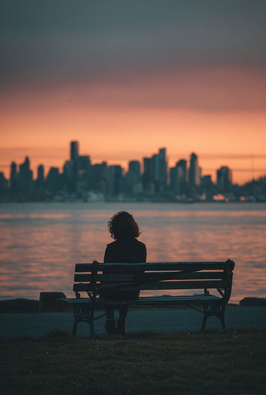 person alone on a bench