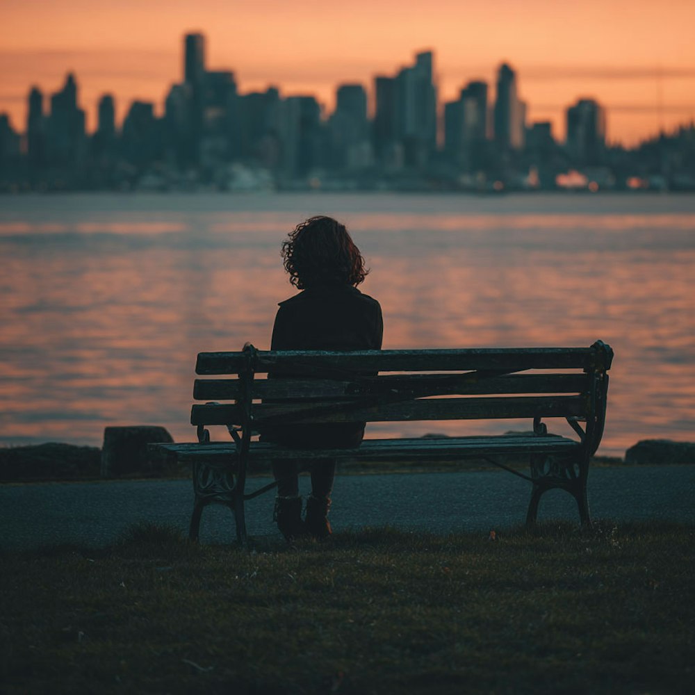 person alone on a bench