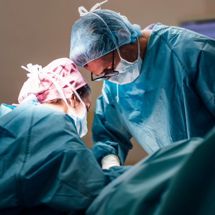 Doctors performing procedure