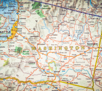 Washington State on a map