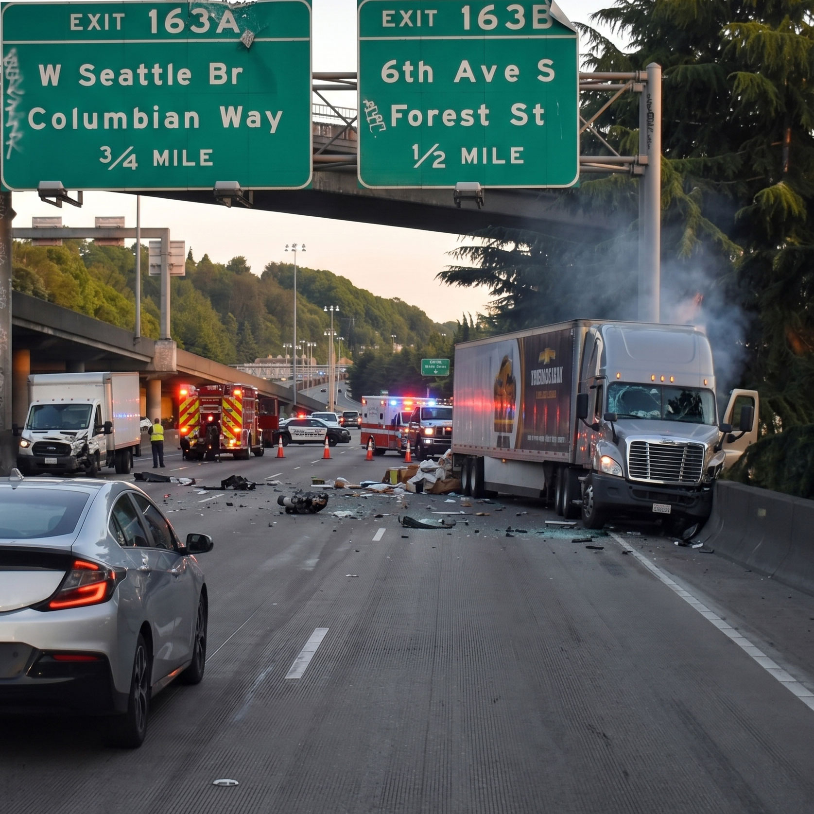 I5 car accident in Federal Way, Washington