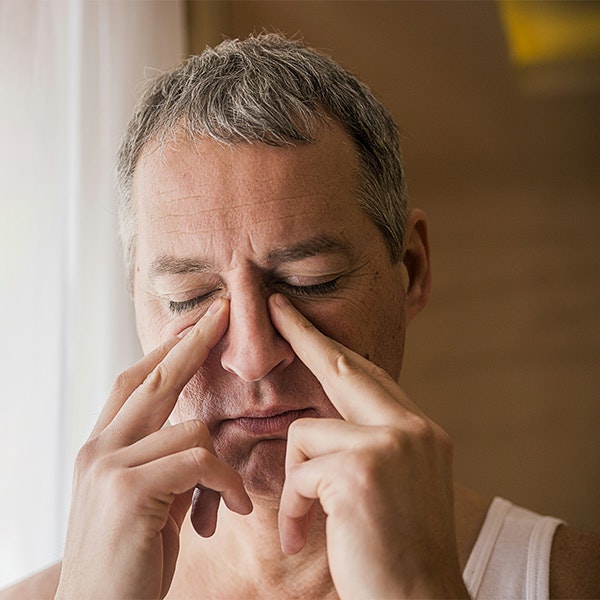 man with stuffy nose