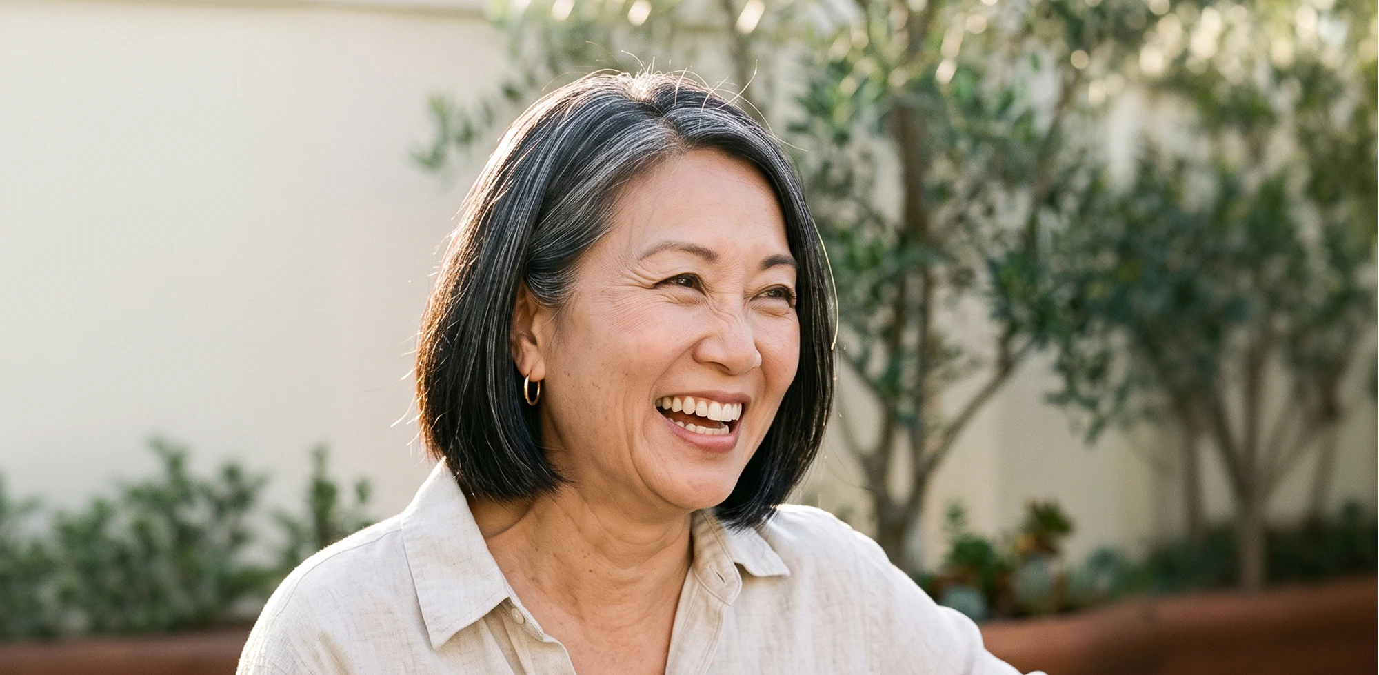 Older woman smiling