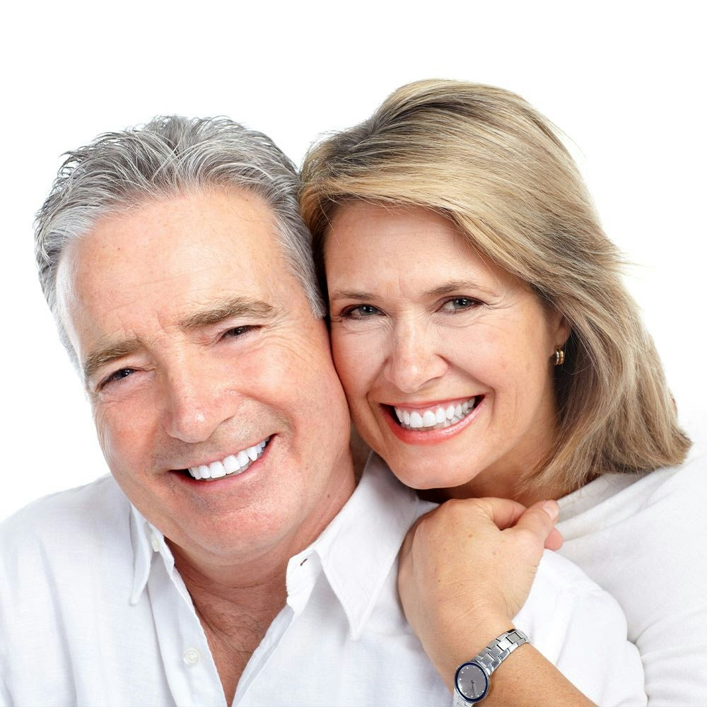 An illustration of an implant-supported denture