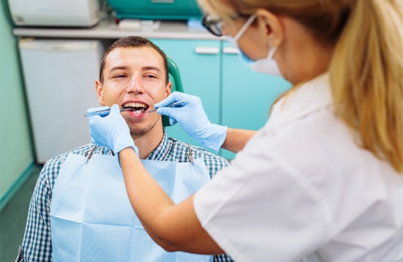 Man during dental checkup