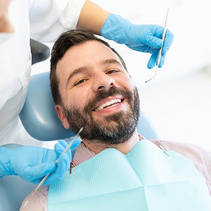 Man at dental check-up