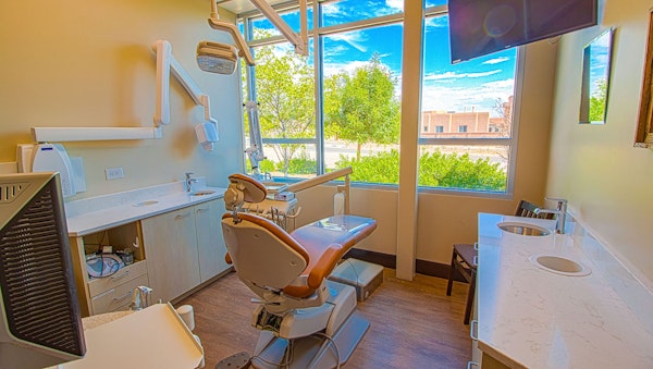 Man smiling in dental chair
