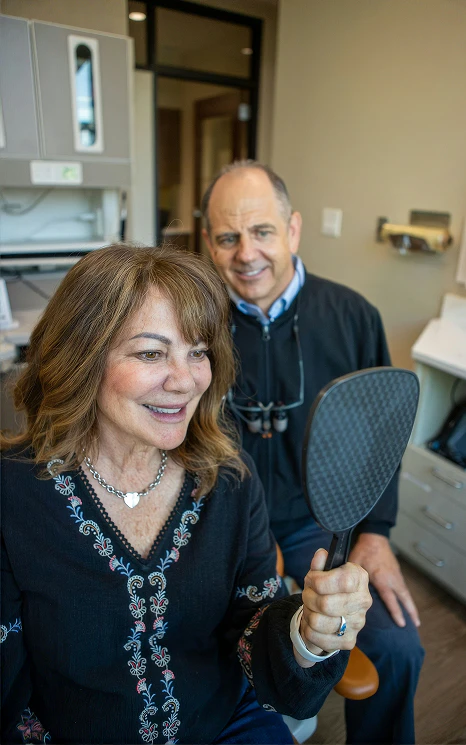 Real photo of Dr. Slaman and patient