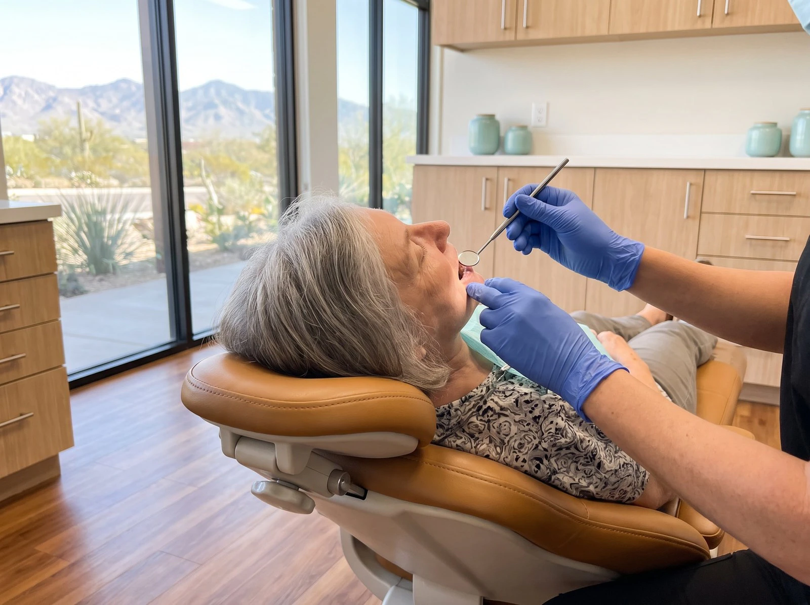 patient receives dental care