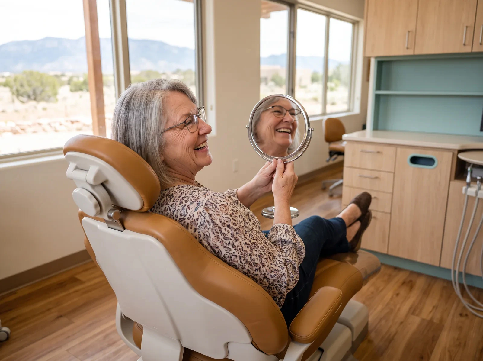 woman admiring her smile