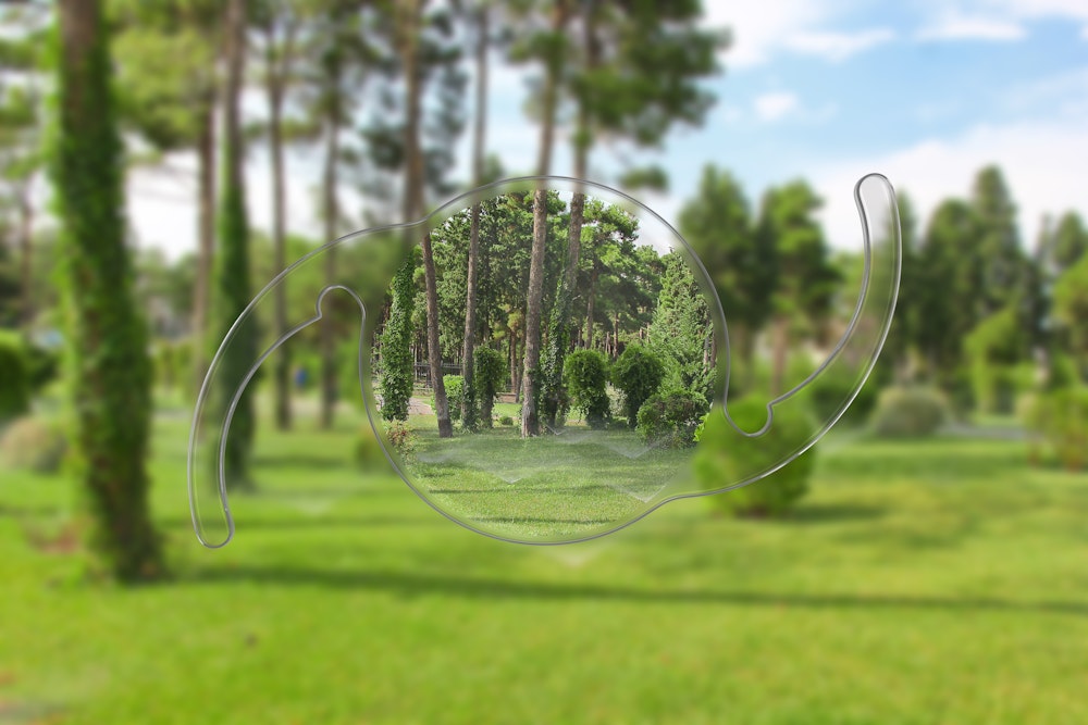 Example view of looking through a monofocal lens