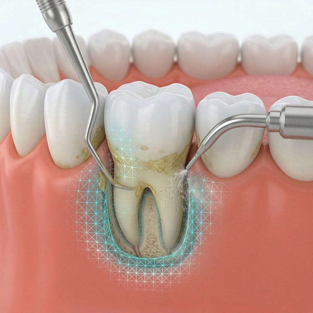 Dental patient getting teeth checked