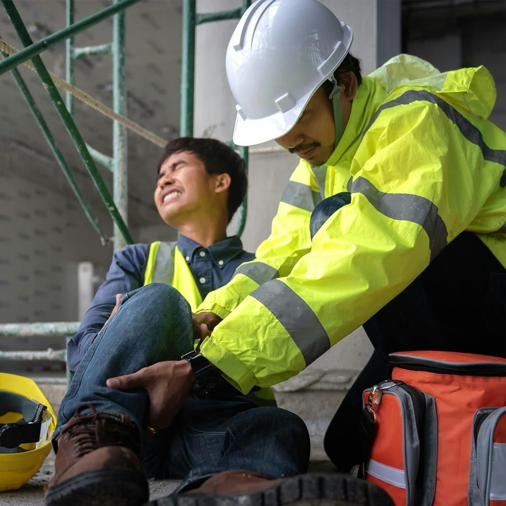 Worker in a construction accident