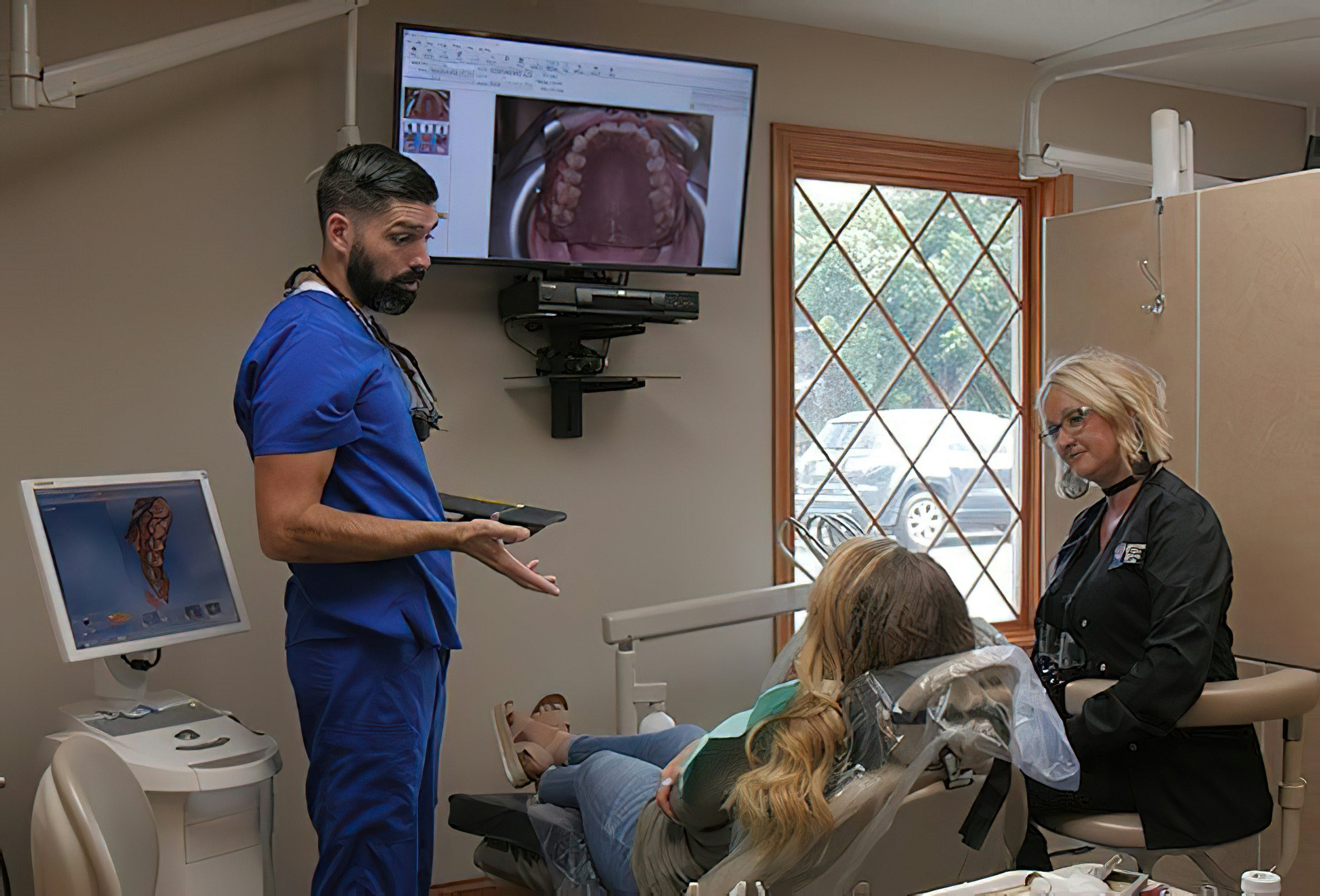 Dentist with a patient
