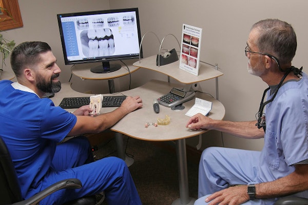 our dentists working on a case