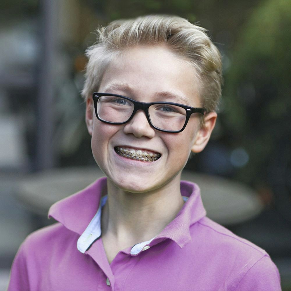 Boy with braces