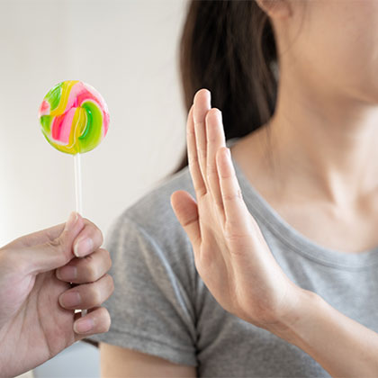 person declining a sucker