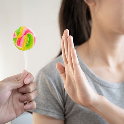 person declining a sucker