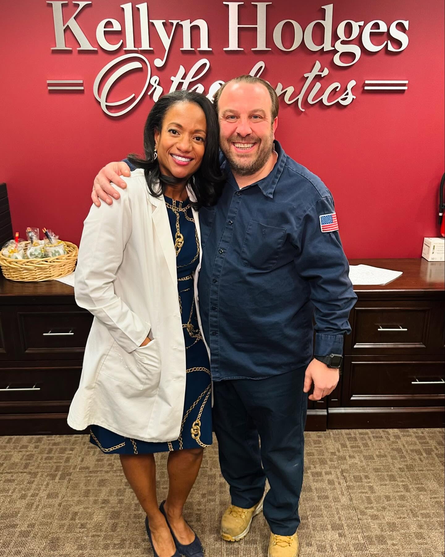 Dr. Hodges with a happy patient