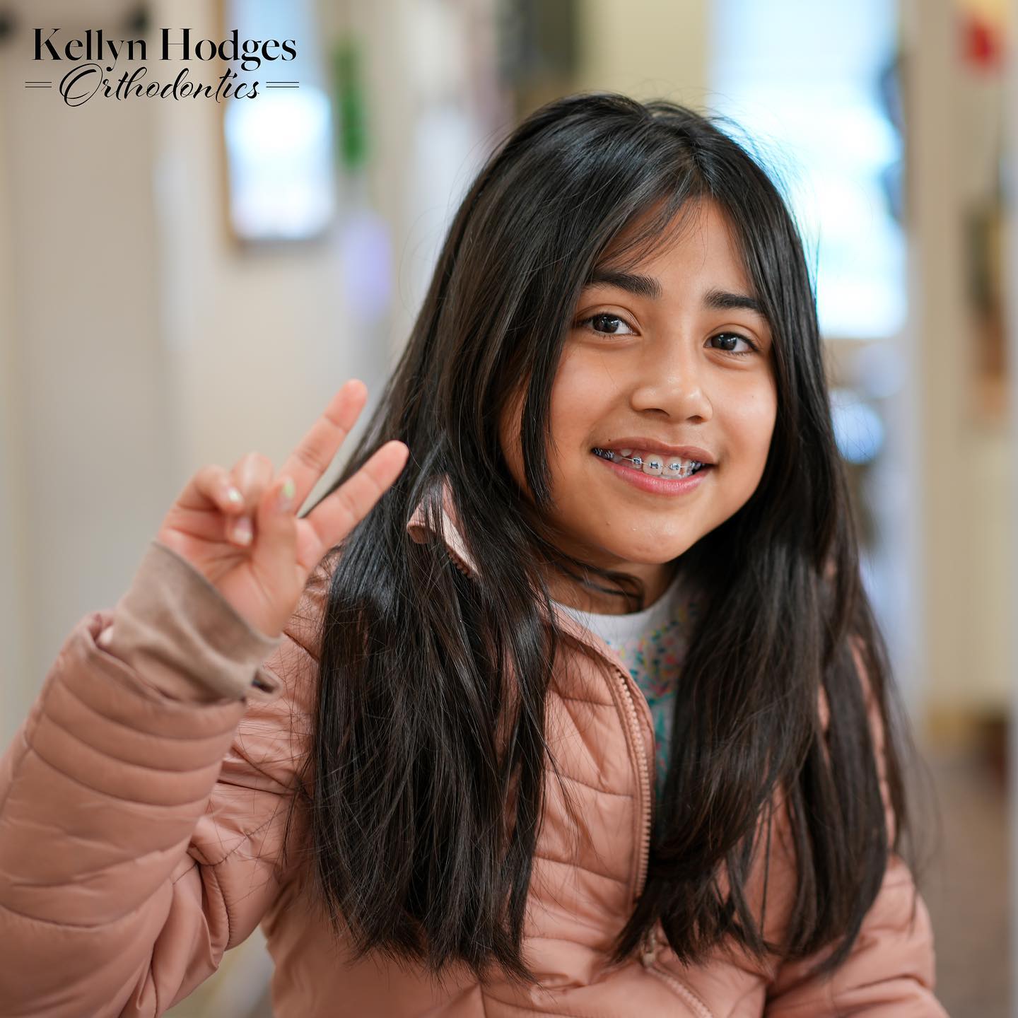 young girl with braces