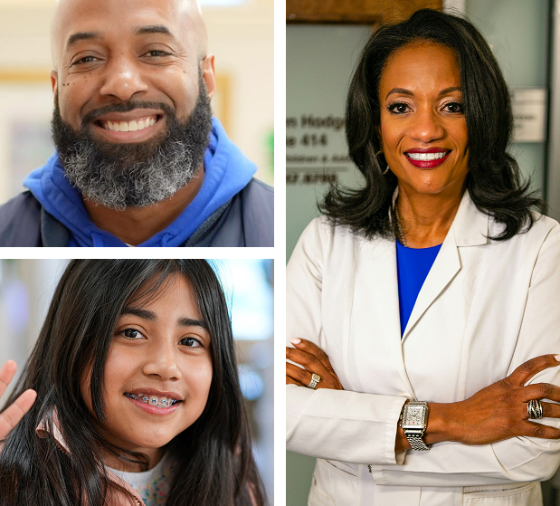 Dr. Hodges and smiling patients