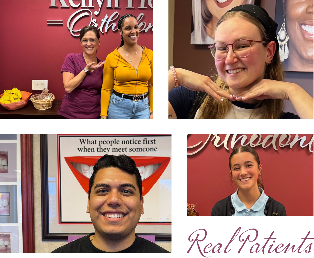 collage of smiling patients