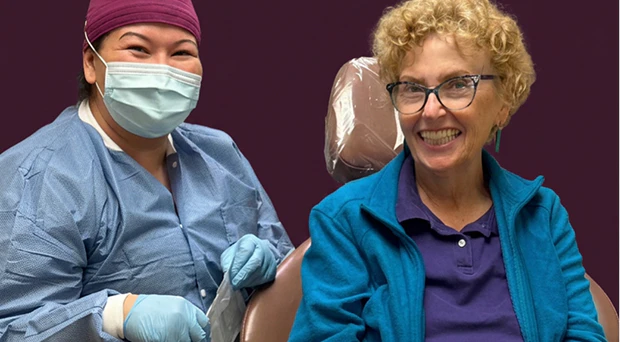 patient with dental assistant