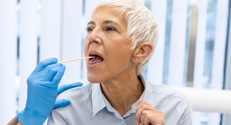 Fairfax dental patient receiving an oral cancer screening