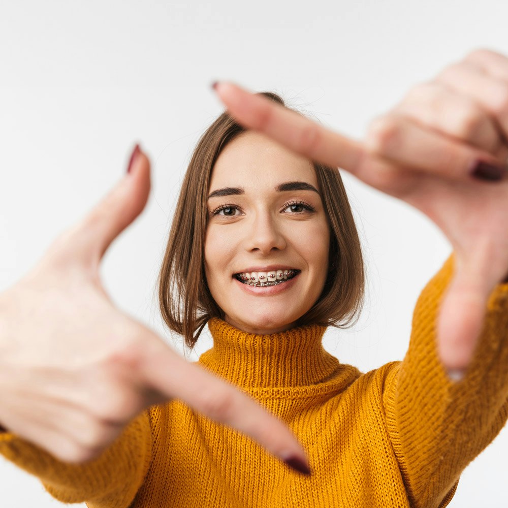 Woman with braces