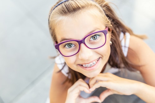 Child with traditional braces