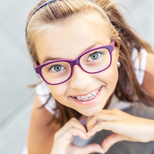 Child with traditional braces