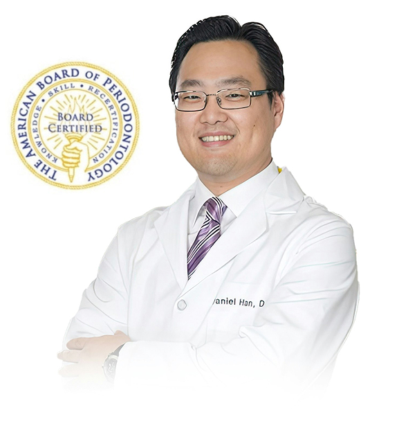 Dr. Han and American Board of Periodontology logo