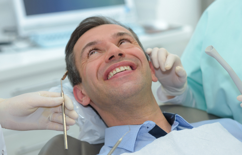 Man at dental checkup