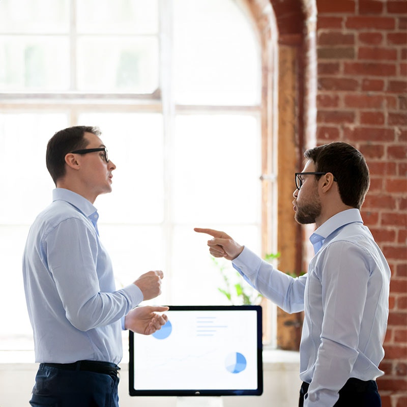Employee arguing with employer