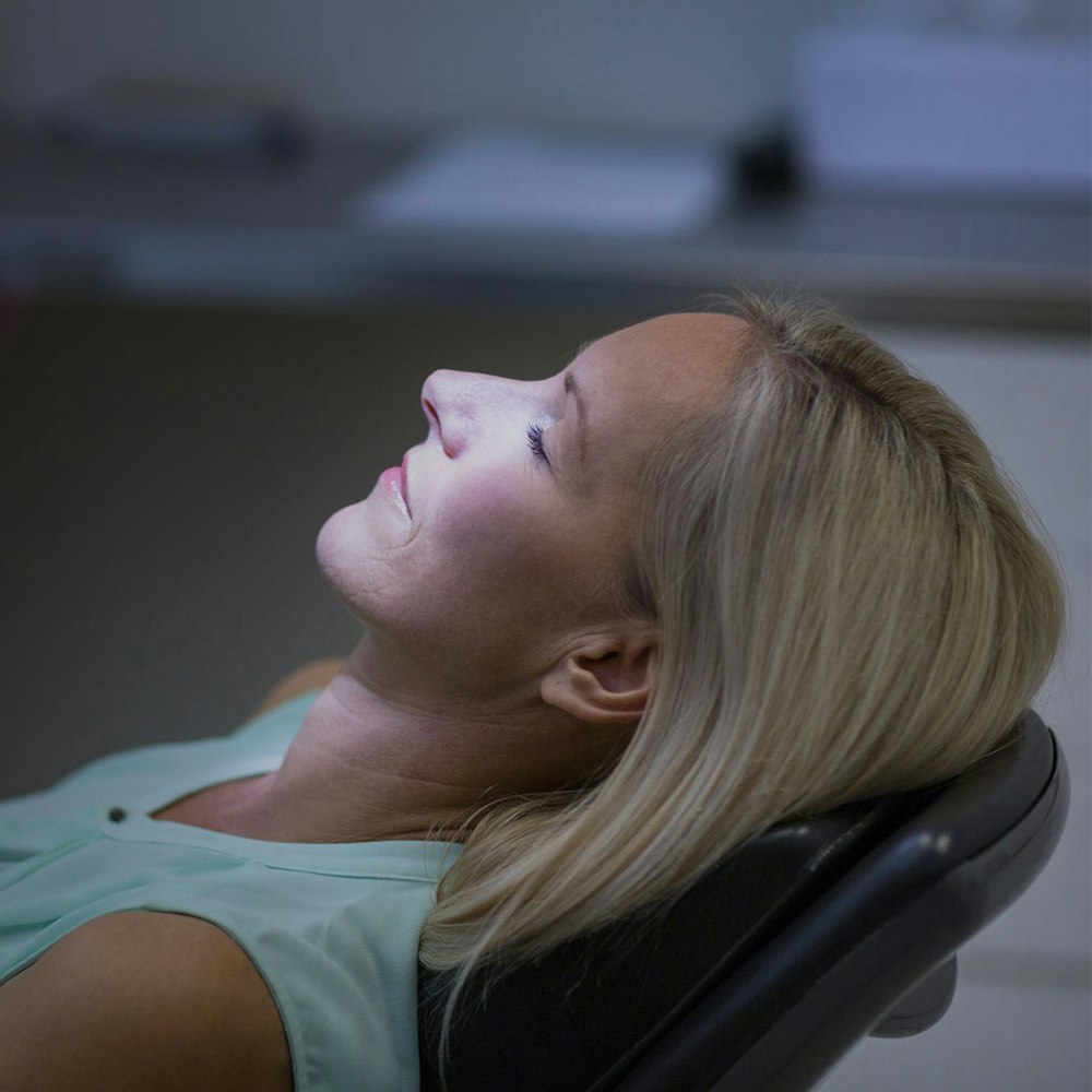 Patient relaxing in the dental chair