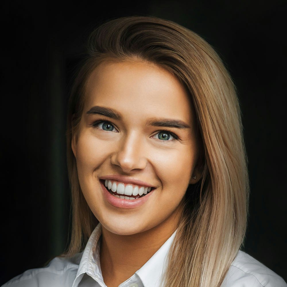 Smiling woman with teeth whitening