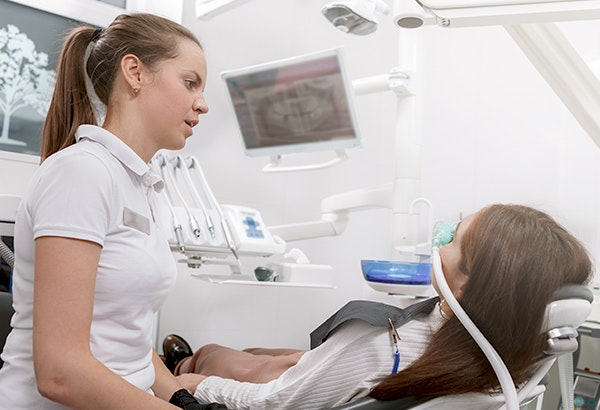 Dental patient receiving nitrous oxide sedation