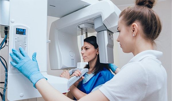 Dental patient getting advanced imaging