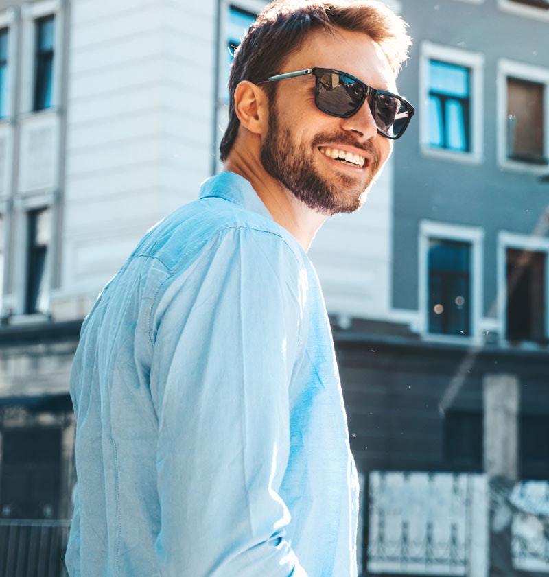 Man in sunglasses smiling