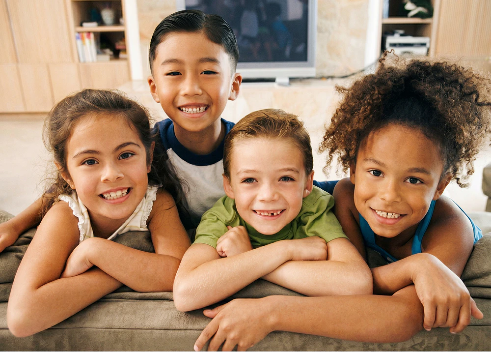 Kids smiling