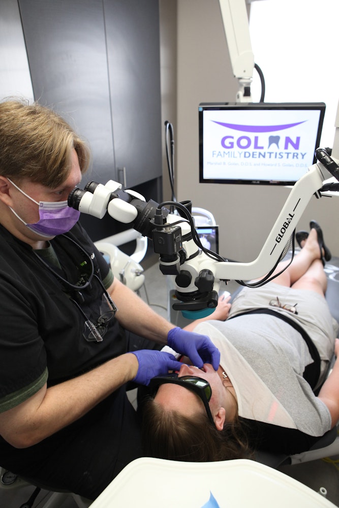 Dr. Golan with a patient