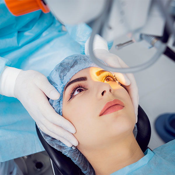 PRK patient during surgery