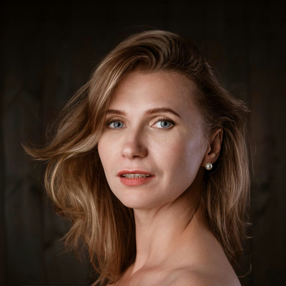 Woman after blepharoplasty procedure