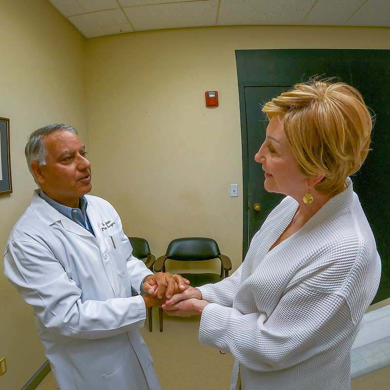 Dr. Jain with patient
