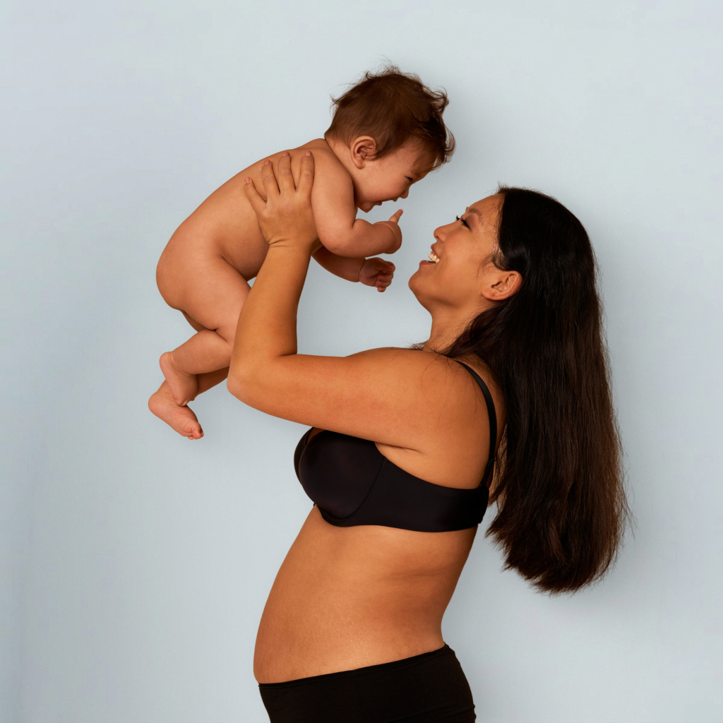 woman holding baby