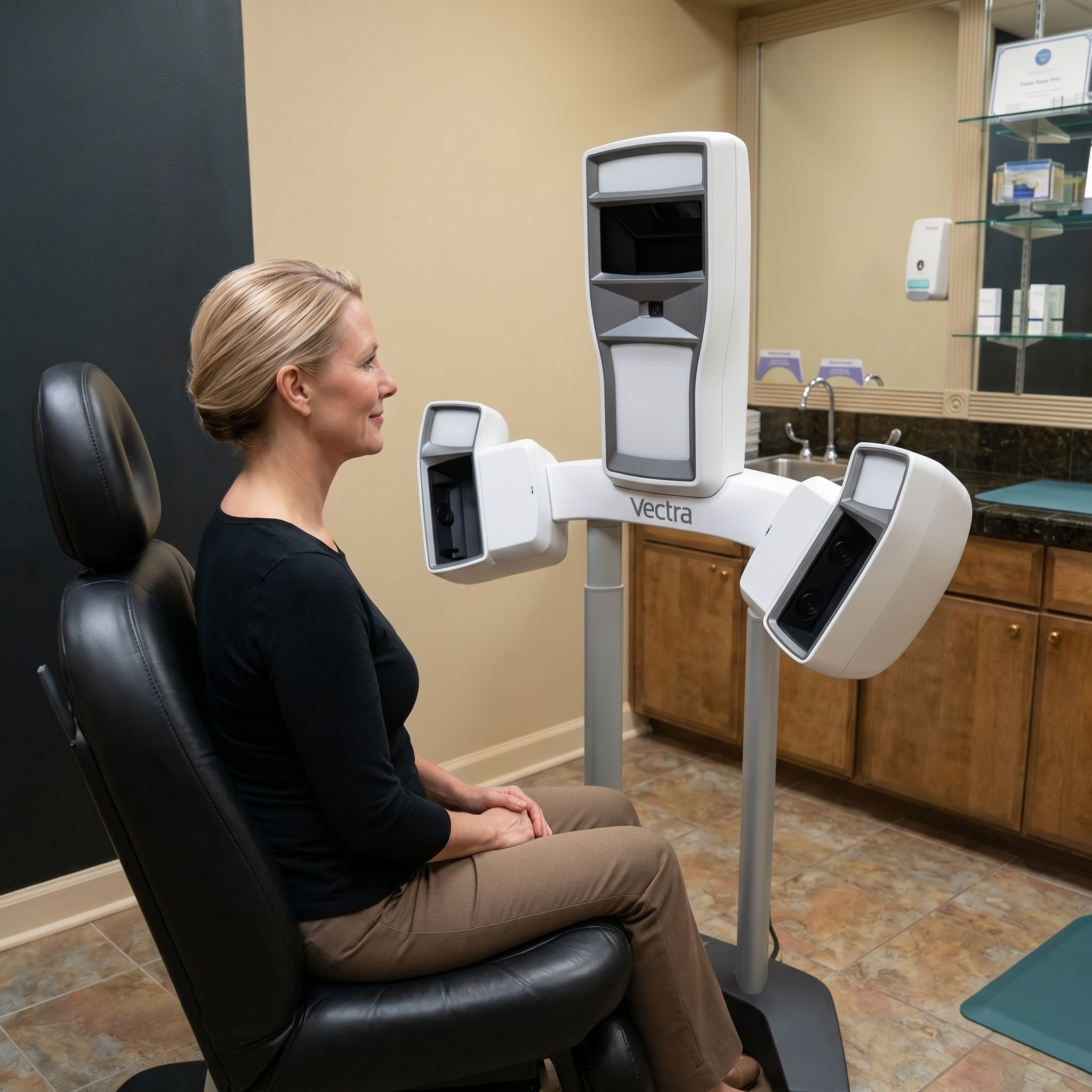 woman using the Vectra M3 machine