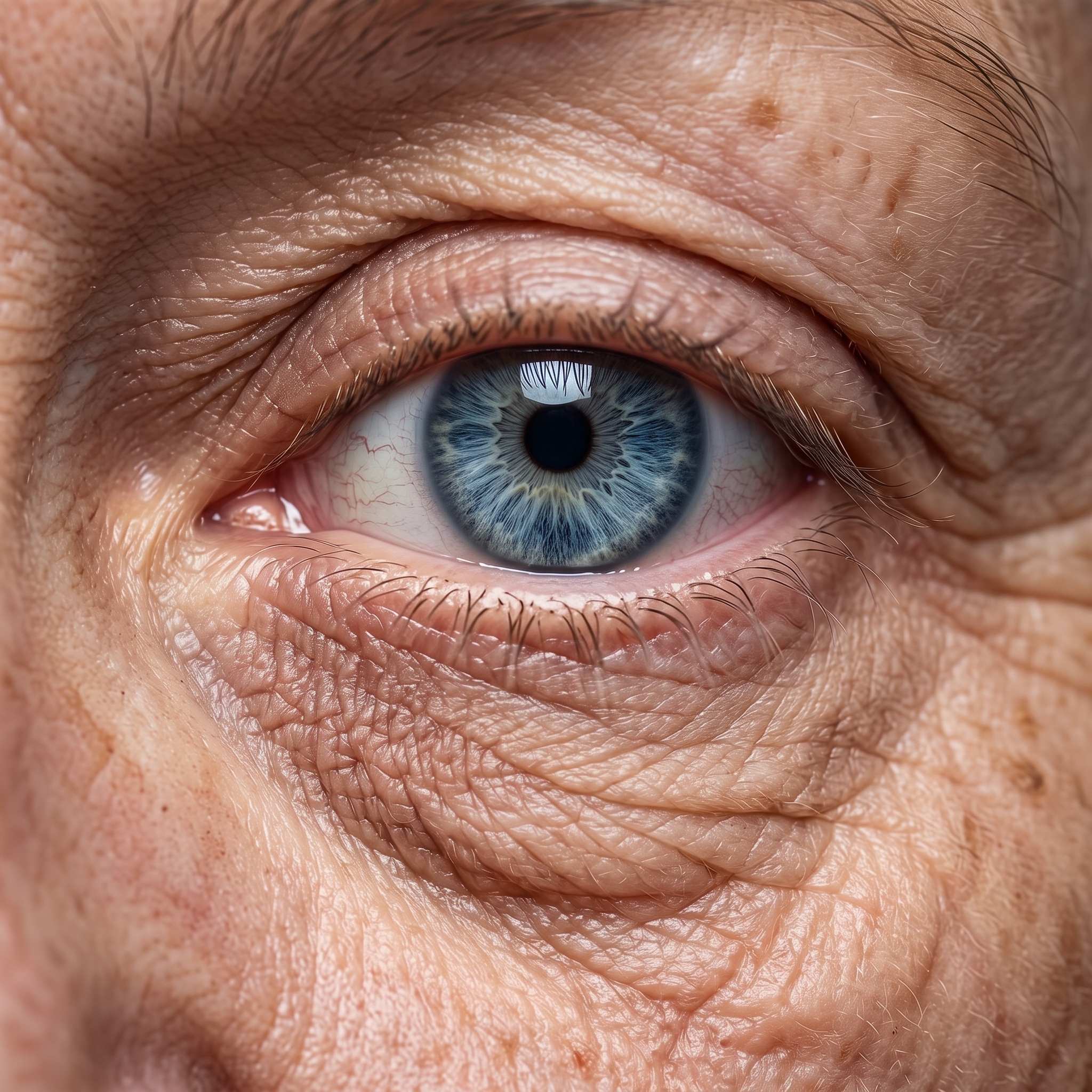 close-up of an eye bag
