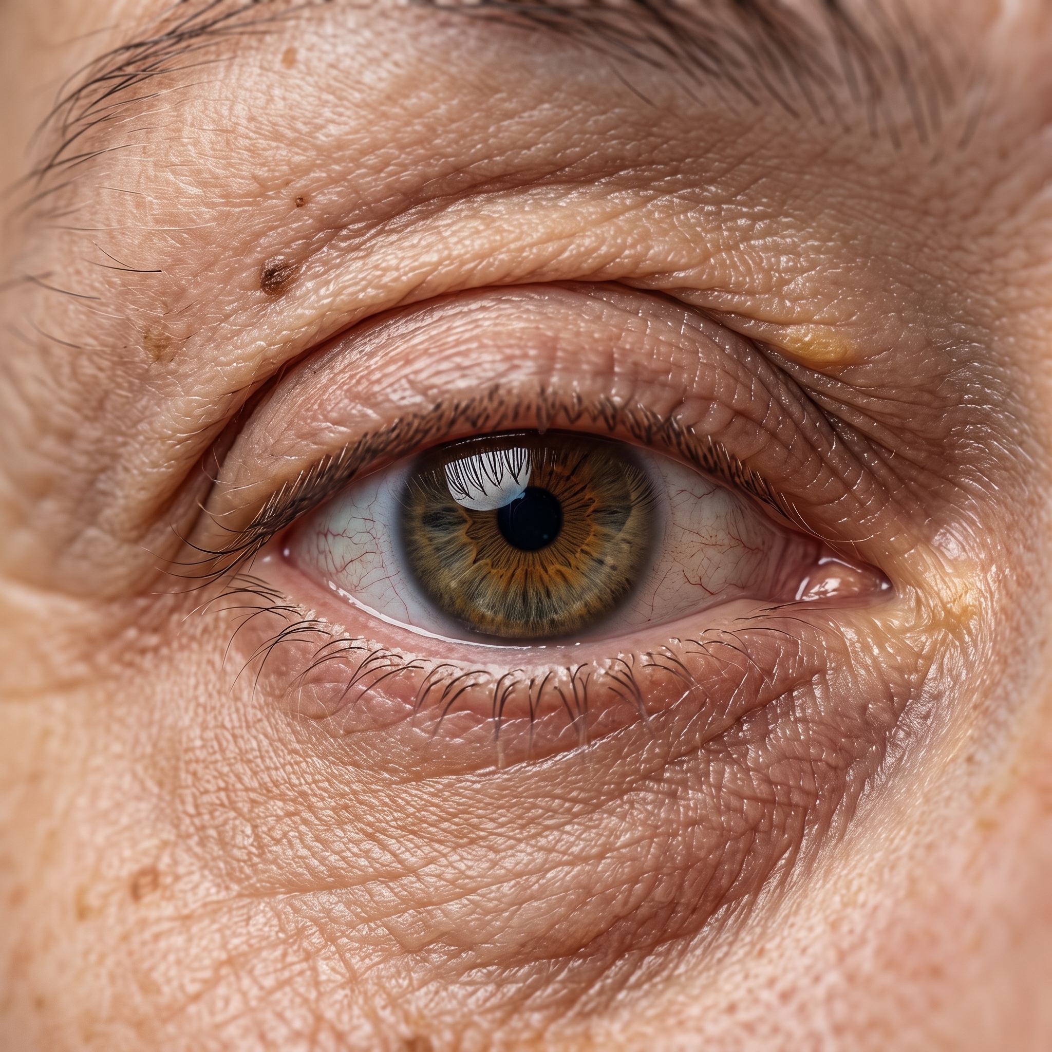 Close-up of a drooping eye