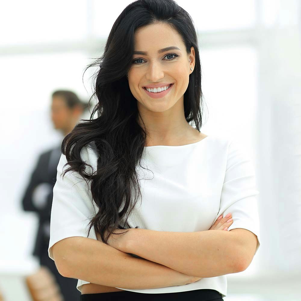 Business woman smiling